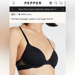 2 X Pepper Lift Up Bras 36AA Black and Sienna Rose